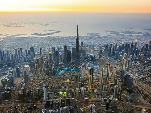 Det visit dubai burj khalifa vista aerea
