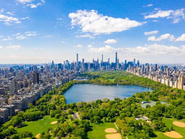 Vista aerea de central park nova york estados unidos