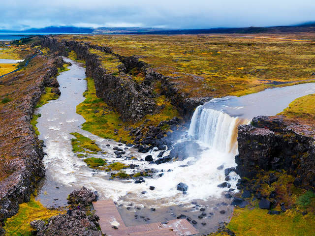 Thingvellir national park islandia iceland oxarafoss waterfalls