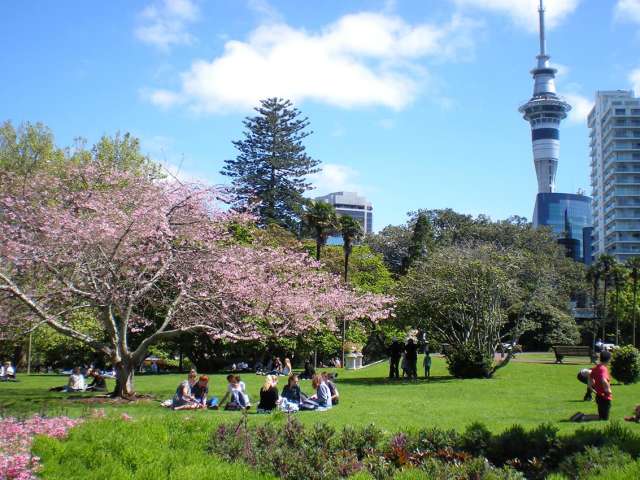 Aproveitando o parque de Auckland