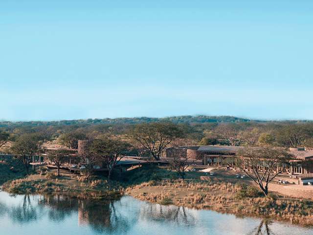 Sandringham private game reserve main lodge aerial
