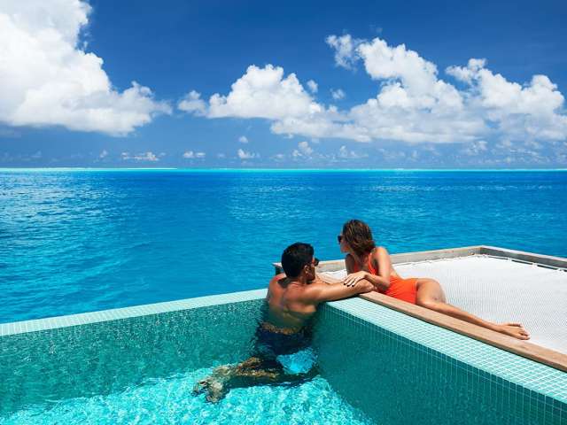 Área externa da Pool Overwater Bangalow, Conrad Bora Bora Nui
