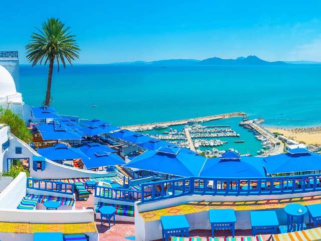 Vista cênica de Sidi Bou Said - Tunísia.