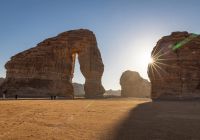 Middle east saudi arabia medina alula elephant mountain in the saudi arabian desert