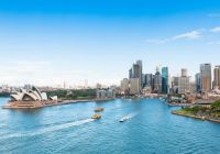 Vista aérea Circular Quay e Opera House Sydney