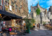 Belgica gent pessoas em rua antiga