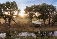 Botswana great plains duba explorers camp vista aerea tenda
