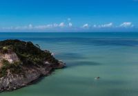 Ponta da juacema bahia caraiva vista aerea mar
