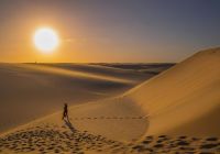 Por do sol no parque nacional lencois maranhao brasil