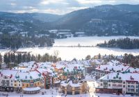 Canada tremblant vista cidade neve