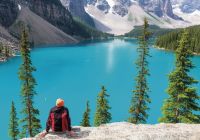 Lago moraine no banff national park canadá