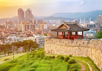 Coreiadosul suwon fortaleza hwaseong pordosol