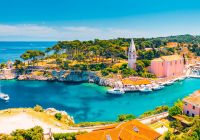 Scenic view of the blue lagoon village veli losinj on sunny day location place kvarner gulf