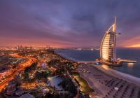 Det visit dubai burj al arab vista aerea noite