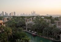 Jumeirah dar al masyaf sunset view over waterway