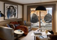 Six senses courchevel sala de estar two bedroom apartment mountain view