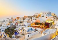 Vista panorâmica de Santorini