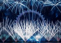 Reinounido inglaterra londres londoneye rodagigante fogos luzes azul
