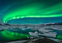 Aurora Boreal, Lagoa Jokulsarlon, Islândia