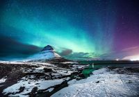 Islandia aurora boreal monte kirkjufell
