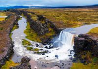 Thingvellir national park islandia iceland oxarafoss waterfalls