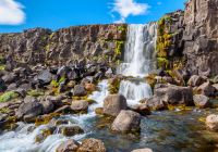 Thingvellir national park islandia iceland verao cachoeira