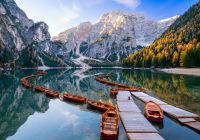 Lago Dolomitas Itália