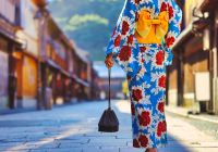 Japao kanazawa mulher de quimono