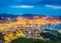 Nagasaki japan skyline at dusk