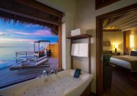 baros maldives water pool villa sunset