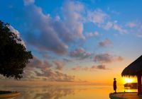 Dusit thani maldives pool sunset