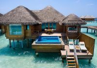 Huvafen fushi lagoon bungalow with pool exterior