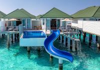 Two bedroom lagoon villa with pool slide