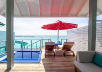 Water villa with pool slide