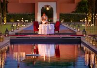 Marrocos marrakech oberoi jantar piscina