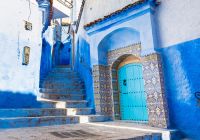 Rua de Chaouen, a cidade azul do Marrocos.