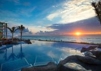 Mexico hard rock hotel cancun pool sunset
