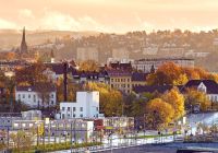 Oslo vista da cidade no roof topda opera