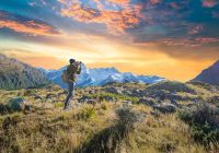 Entardecer no Mount Cook, na Nova Zelândia