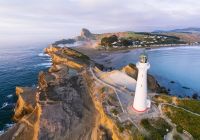 Área do farol Castlepoint, em Wellington