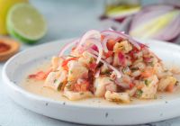 Ceviche a fish dish of the cuisine of peru