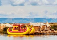 Uros floating islands lake titicaca puno region peru