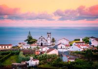 Nascer do sol em sao miguel acores portugal