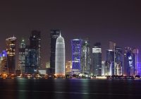 Qatar doha skyline noite