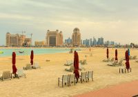Qatar doha vista da katara beach west bay