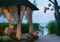 Raffles seychelles cabana sunset