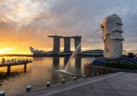 Singapura area empresarial baia da marina