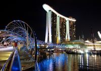 Singapura marina bay sands a noite