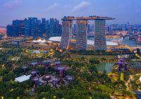 Singapura vista aera distrito financeiro