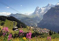 Switzerland tourism muerren verao gondola schilthorn